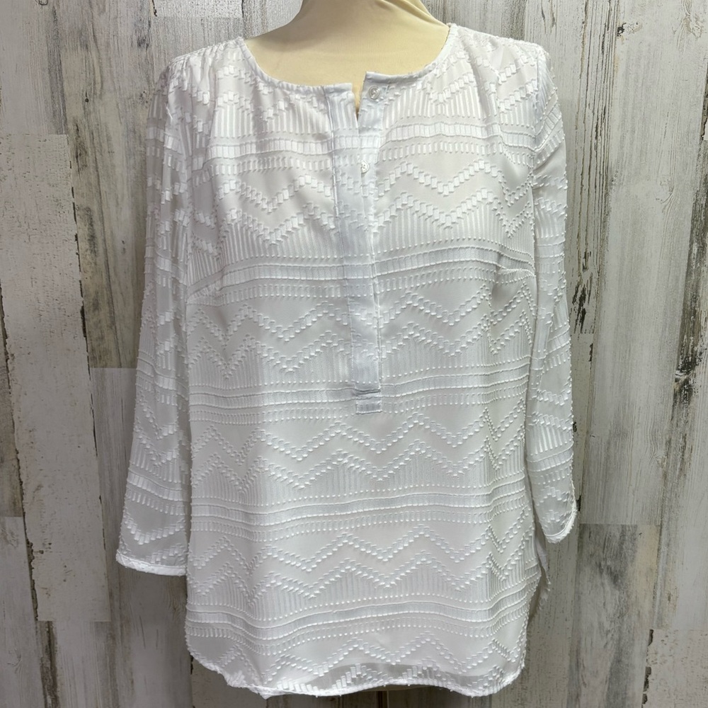 Talbots‎ Textured Sheer Overlay Top